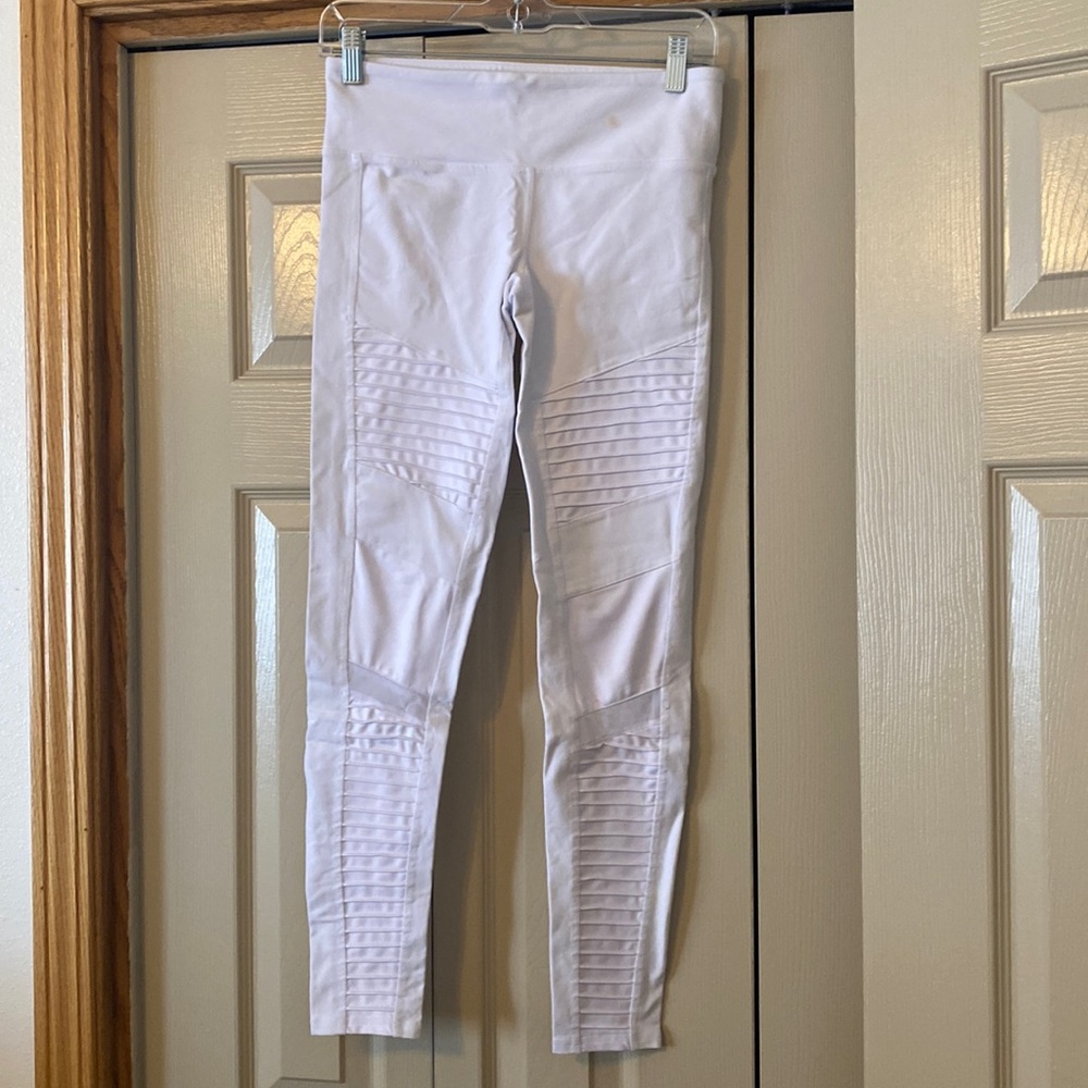 White ALO motto legging